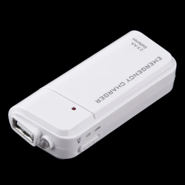 Universal Portable USB Emergency 2 AA Battery Extender Charger Power Bank Supply Box For iPhone Mobile Phone MP3 MP4 Black White - Image 5