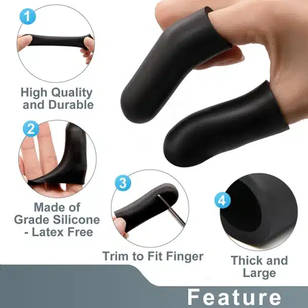 6Pcs/3Paris Black Silicone Gel Thick Finger Protector Tubes Thumb Covers Toe Fingers Protection Corn Blister Cracked Pain Kille - Image 5