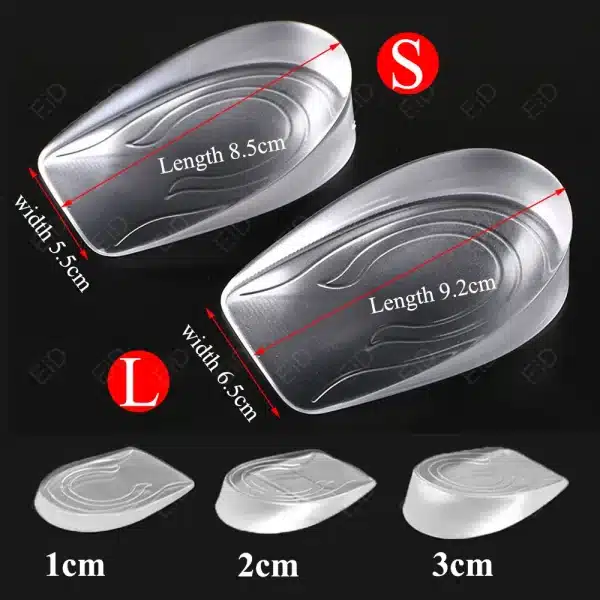 1-3cm Invisible Height Increase Insole Soft Silicone Gel Insoles for heel spurs pain Foot Massager Care cushion Half Heel Insole - Image 6