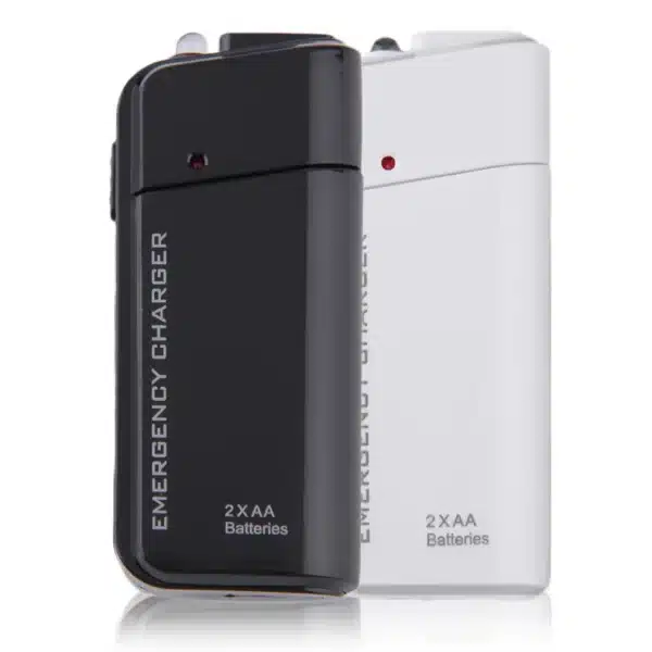 Universal Portable USB Emergency 2 AA Battery Extender Charger Power Bank Supply Box For iPhone Mobile Phone MP3 MP4 Black White - Image 2