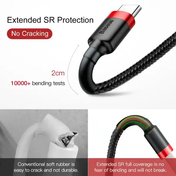 Baseus USB Type C Cable Fast Charging Charger USBC TypeC Wire Cord For Samsung S22 S10 Xiaomi POCO Huawei USB C Data Cable 3m - Image 4