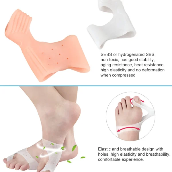 1Pair Silicone Bunion Corrector Relief, Big Toe Separator Toe Straightener for Hallux Valgus and Big Toe Joint Pain Relief - Image 5