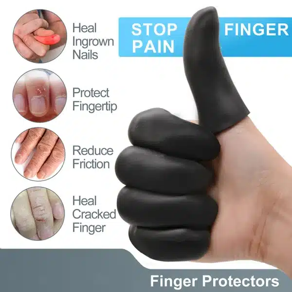 6Pcs/3Paris Black Silicone Gel Thick Finger Protector Tubes Thumb Covers Toe Fingers Protection Corn Blister Cracked Pain Kille - Image 2