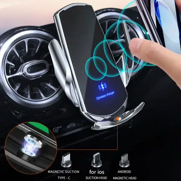 Automatic 30W Car Wireless Charger for iPhone 15 14 13 12 11 Samsung S23 S22 S21 Magnetic USB Infrared Sensor Phone Holder Mount - Image 4