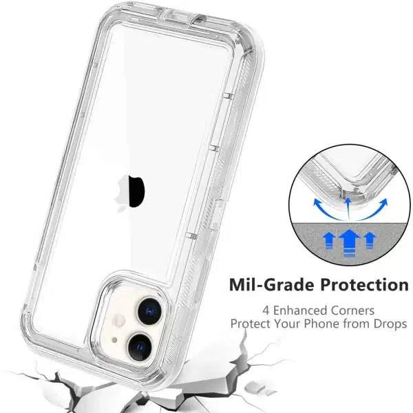 For iPhone 15 12 11 13 14 16Pro Max SE XR XS XSMAX X 6 7 8 Plus Clear Transparent Shockproof Armor Glossy Plain Case Phone Cover - Image 5