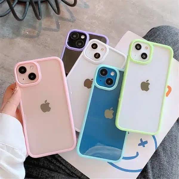 Candy Shockproof Silicone Bumper Phone Case For iPhone 16 15 14 11 12 13 Pro Max XS XR 8 7Plus Transparent Protection Back Cover - Image 2