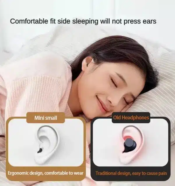 Mini 5.3 wireless bluetooth headset small earbuds sleep work sports invisible headphones HD HIFI bass sound quality earphones - Image 3