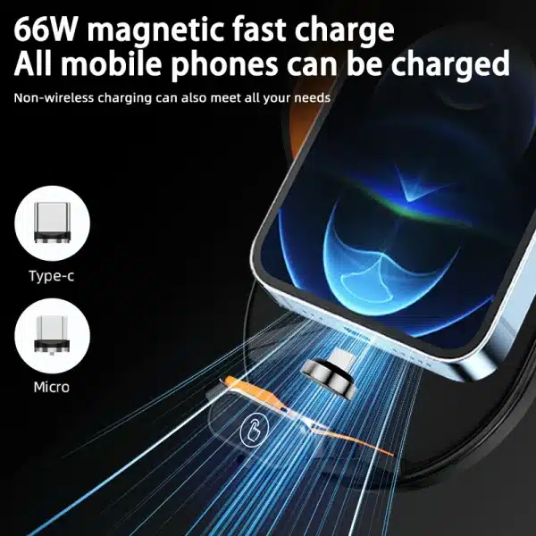 Car Wireless Phone Holder Stand 66W Fast Charging Station Charger Infrared Induction for iPhone 15 14 13 12 Samsung Xiaomi - Image 4