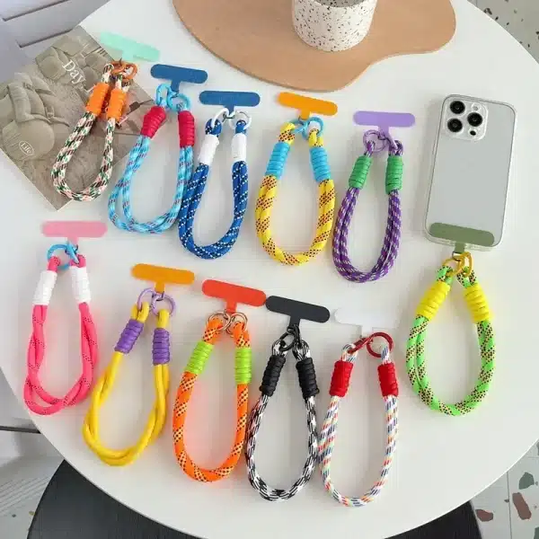 Mobile Phone Lanyard Hanging Portable Twist Rope Anti-lost Pendant Fashionable and Strong Wrist Short Mobile Phone Case Lanyard - Image 2