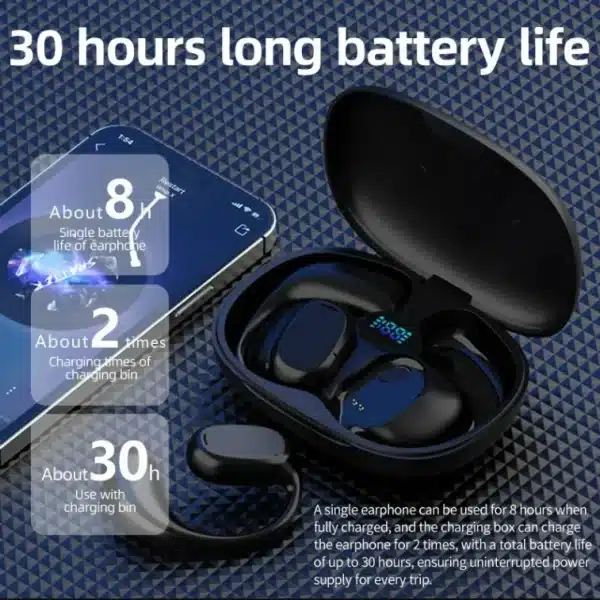 GT280 Wireless Earbuds Noise Canceling LED Display Stereo Headphones With Ear Hooks For Smart Phone Computer Laptop - Image 5