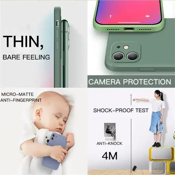 Original Square Liquid Silicone Cute Case for Xiaomi Redmi Note 8 Pro Full Protective Back Cover Note8 T Note8Pro 8Pro Phone Bag - Image 5