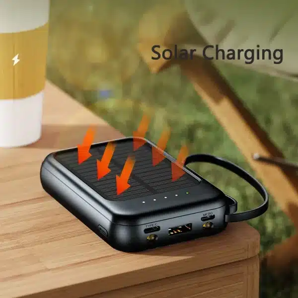 Xiaomi 50000mah Solar Power Bank Built Cables Fast Charger External Charger Powerbank With Led Light For Iphone Samsung Huawei - Image 3