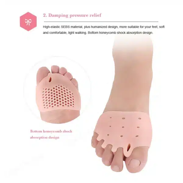 BYEPAIN 1Pair Foot Care Brace Support Gel Foot Pads - Correct Toes Naturally with Toe Separators for Men Women - Foot Care - Image 4