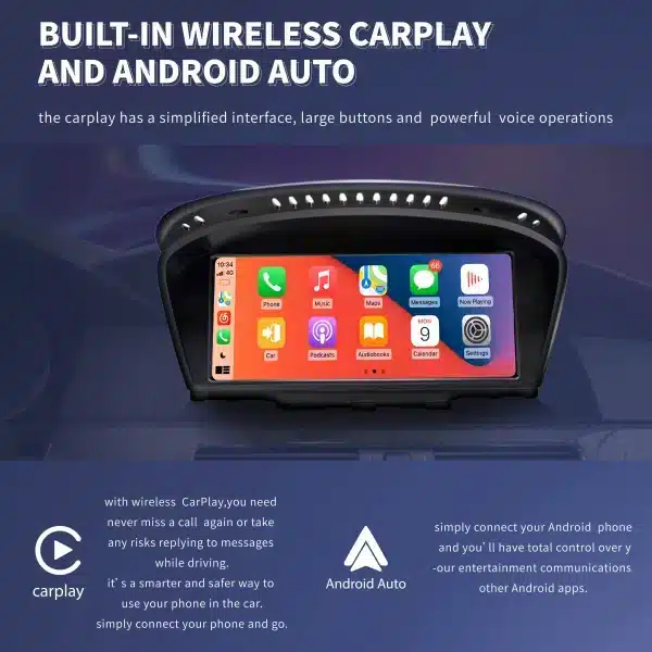 Wireless Apple Carplay Auto Android 14 Car Multimedia Radio for BMW 5 Series E60 E61 E63 E64 E90 E91 E92 CCC CIC Wifi - Image 3