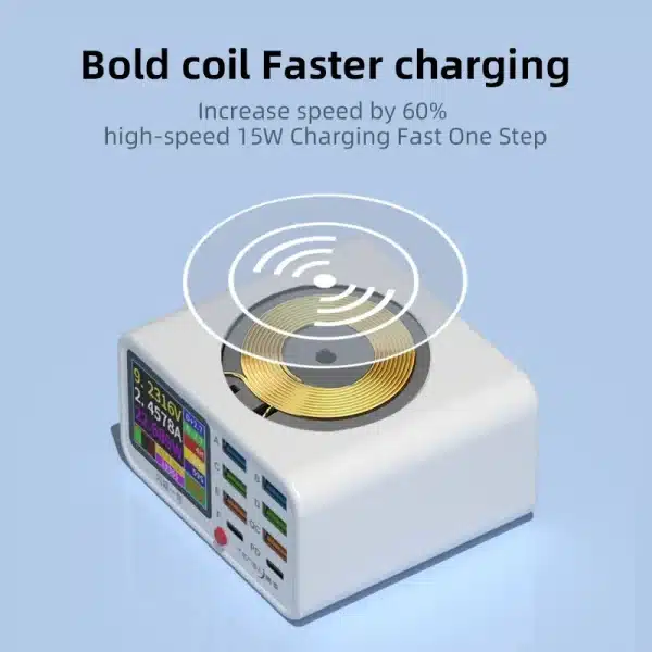 Multi Functional 8-port USB Wireless Fast Charging Station Visual Current Detection Charger For Mobile Phone iPad Flash Charging - Image 4