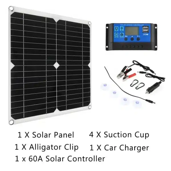 200W Solar Panel Kit With 60A Controller DC 18V Portable Solar Power Charger for Bank Battery Camping Car Boat RV Solar Plate - Image 2