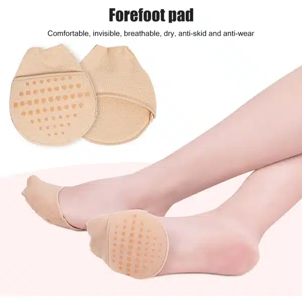 Tcare 1 Pair Breathable Women's Invisible Toe Cover with Padding Toe Topper Liner Socks Non-Skid Bottom for High Heels Cushions - Image 2