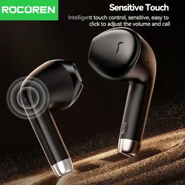 Rocoren Mini Wireless Bluetooth Earphone R01 TWS Bluetooth5.3 Headset In-Ear Touch Control Sports Headphones Earbuds For Gaming - Image 4