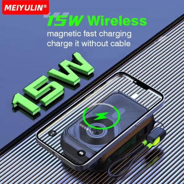 Magnetic Wireless 20000mAh Power Bank Large Capacity Fast Charger AC Plug External Spare Battery 10000mAh Powerbank For iPhone - Image 3