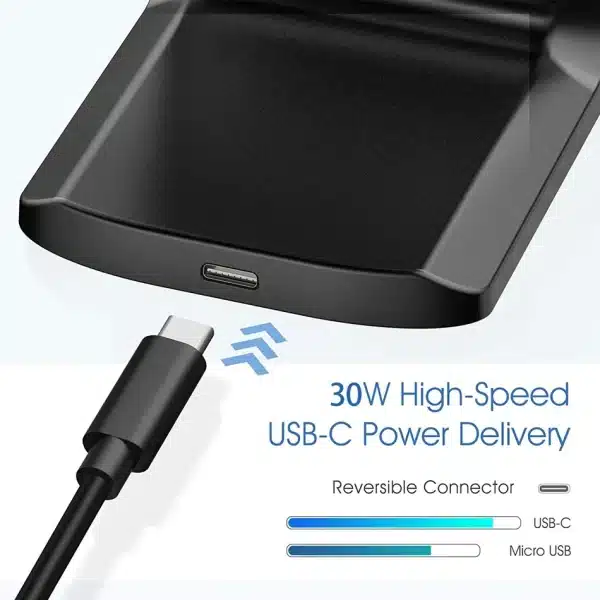 2024 50W Wireless Charger Station For iPhone 15 14 13 12 Pro Max Phone Stand Fast Charging Charger for Samsung Xiaomi Foldable - Image 6