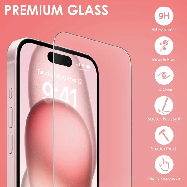 1-3PCS Tempered Glass for iPhone 11 15 14 13 12 Pro Max Mini XR X XS Full Cover Screen Protector for iPhone 7 8 6 6S Plus Film - Image 2