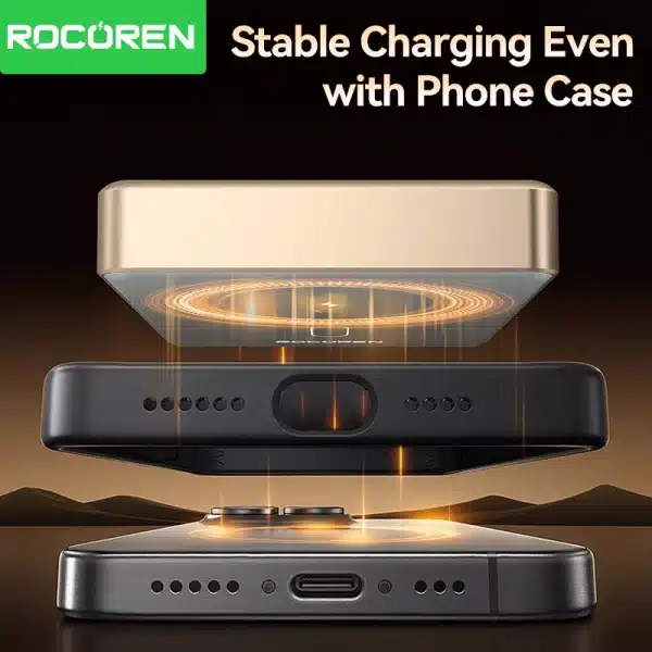 Rocoren 10000mAh Magnetic PowerBank Fast Charging 5000mAh Power Bank Portable Wireless Charger Battery For iPhone 16 15 Pro Max - Image 4