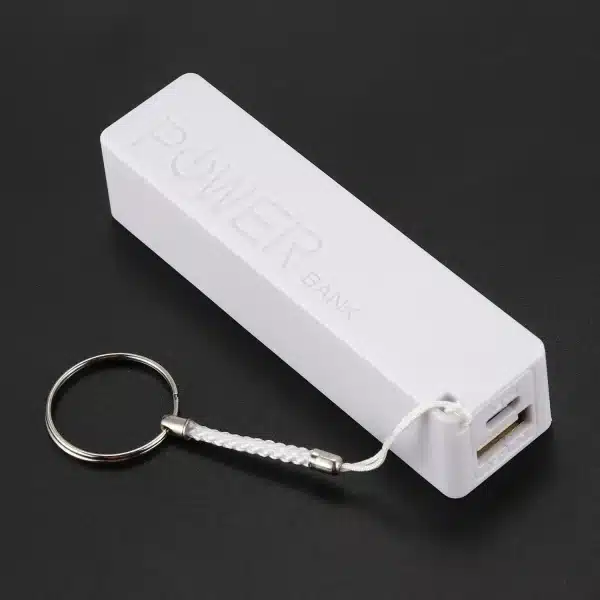 Portable External Power Bank Battery Charger 18650 with Keychain (Without Battery) (White) - Image 3