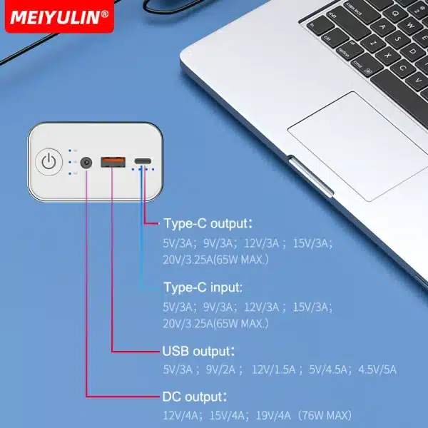 Portable 30000mAh Power Bank PD65W Super Fast Charging 12V DC Large Capacity External Spare Battery For Laptop iPhone15 Samsung - Image 5