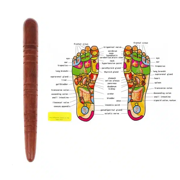 1Pc Wooden Foot Spa Physiotherapy Reflexology Thai Foot Massage Health Chart Free Massage Stick Tool