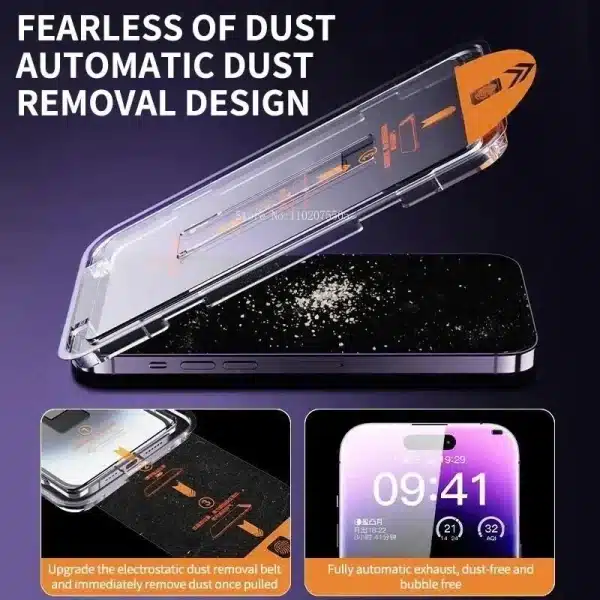 6in1 Privacy Tempered Glass Dust free Installation Screen Protector for IPhone 15 14 13 12 11 Pro Max Plus Anti-Spy Camera Glass - Image 3