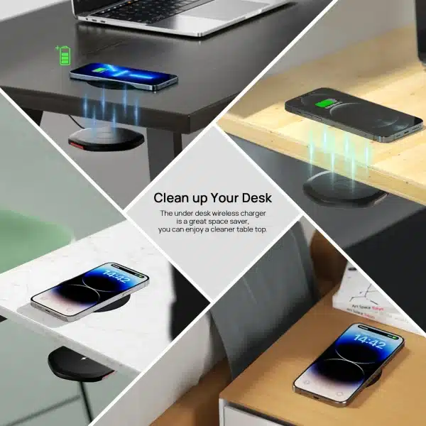 KPON Invisible Wireless Charger 30mm Under Table QI Charger Furniture Desk Wireless Charging Station for iPhone 16/15/14/13/12/8 - Image 4