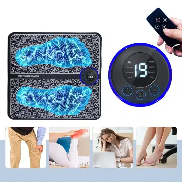 EMS Remote Foot Massager Rechargeable Massage Mat Foot Relaxation Pads Ele ctric Foot Massage Tool To Relieve Sore Feet Fitness