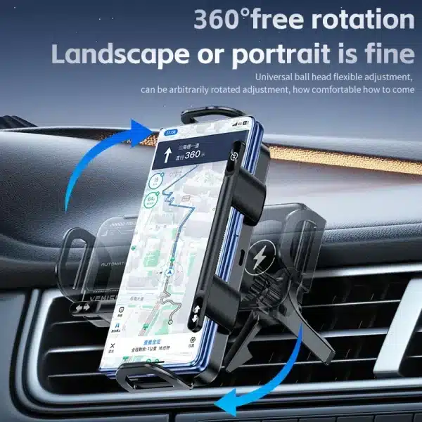 Car Wireless Charger Stand Fold Screen Fast Charging For Samsung Galaxy Z Fold 6 5 4 S24 Ultra iPhone 16 15 14 Pro Phone Holder - Image 2