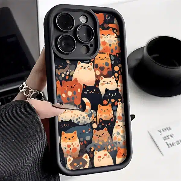 Candy Color Cute Cat Phone Case For iPhone 11 Case iPhone 13 15 12 14 16 Pro Max XR XS X 7 8 Plus SE 2020 Matte Shockproof Cover - Image 5