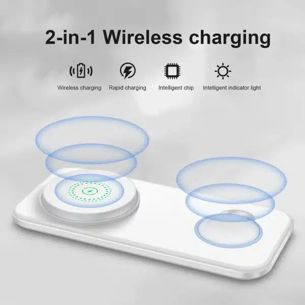 2 in 1 Charging Station for iPhone, Wireless Charger for iPhone 16 15 14 13 12 Pro Max Airpods 4 3 2 iWatch 7 8 9 10 Ultra 2 - Image 5