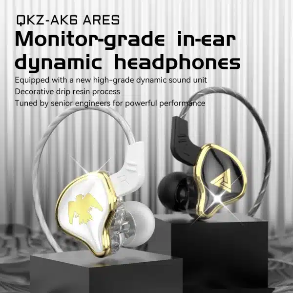 Original Wired Earphones QKZ AK6 Ares 3.5mm Wired Dynamic HIFI Music Sport Earbuds In-Ear Earphones Sports Headset - Image 2