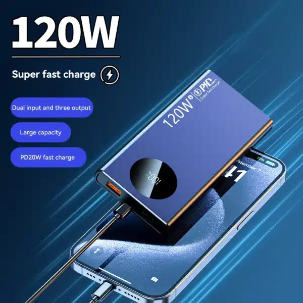 Xiaomi 120W 50000mAh Power Bank Digital Display Portable Battery Charger Fast Charging Powerbank For iPhone Samsung Huawei - Image 5