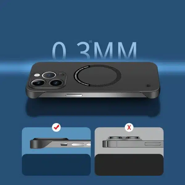 Ultra Thin Hard PC Magnetic Frameless Phone Case For Magsafe Oneplus 12 12R 11 11R 10T 10R 10 Pro Matte Color Solid Cover - Image 5