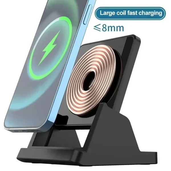 Wireless Charger Pad Stand Desktop Ultra-thin Mobile Phone Fast Charging Dock Station For iPhone 15 14 13 12 Samsung Xiaomi - Image 4