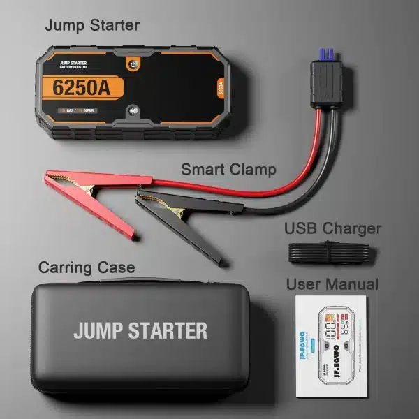 6250A Pro Jump Starter 13L Car Booster Power Bank Portable Charger Auto Starting Device Emergency 12V 26000mah Battery Starter - Image 6