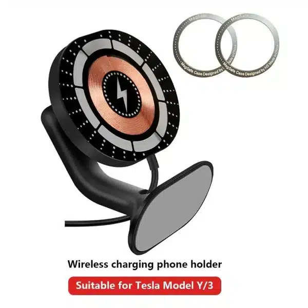 For Tesla Model 3 Model Y Wireless Charger Magnetic Phone Mount Adsorbable Phone For iPhone 13 xiaomi Car Phone Holder Masts - Image 4