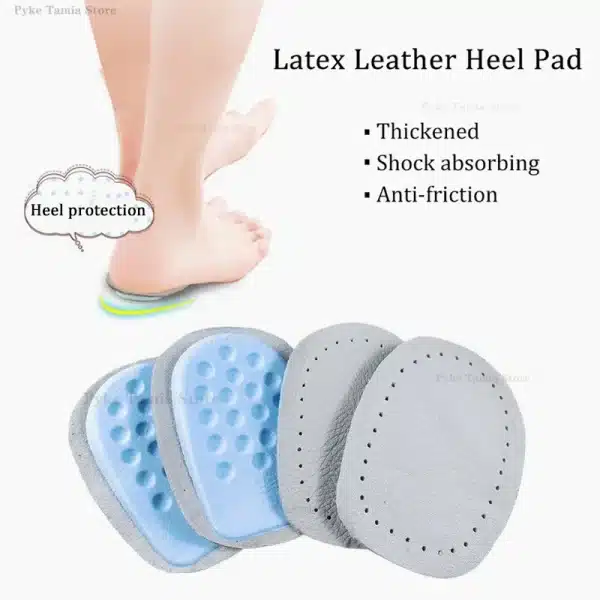 Latex Leather Heel Insoles Thicken Orthopedic Arch Support Shoes Pads Pain Relief Foot Massager Care Half Insert Increase Height