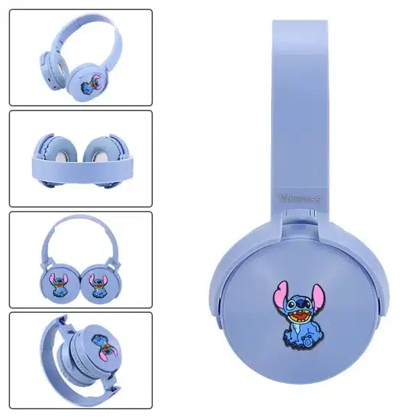 Disney Stitch Wireless Bluetooth Headphones AH-9906 HIFI Sound Stereo Foldable Headsets with Mic for Children Anime Cartoon - Image 2