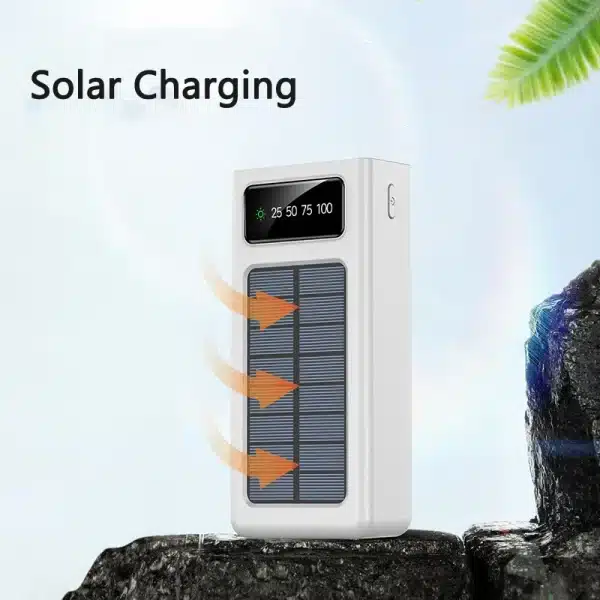 30000mAh Solar Power Bank Portable Charger Powerbank for iPhone Samsung Xiaomi Huawei Charging Station with Cable Spare Battery - Image 4