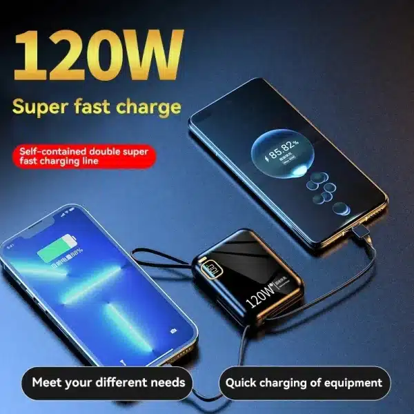 Xiaomi 120W Portable Power Bank 50000mAh High Capacity Two-way Fast Charging Dual Cable Power Bank For iPhone Samsung Huawei - Image 4