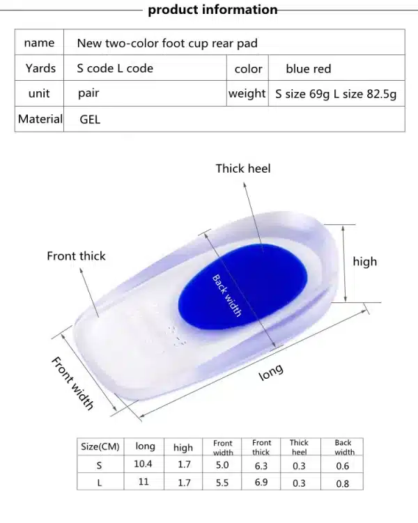 Orthopedic Soft Silicone Gel Insoles for Heel Spurs Pain Foot Cushion Foot Massager Care Half Heel Insole Pad Height Increase - Image 4