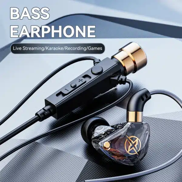 HiFi Wired Headphones with Microphone Noise-Cancelling Dynamic Earphones In Ear Earbuds Bass Headset For Sports Fitness Music - Image 2