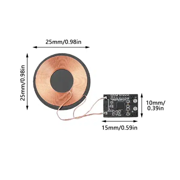 600mA/1A 5V Wireless Charger Receiver Module For Cell Phone Small Coil Built-in wireless charging Receiver Module PCBA Board - Image 3