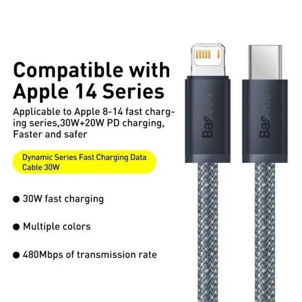 Baseus USB C Cable For IPhone 14 13 12 11 Pro Max XS 20W Fast Charging Cable Type C To Lighting Date Wire For iPad Macbook - Image 5