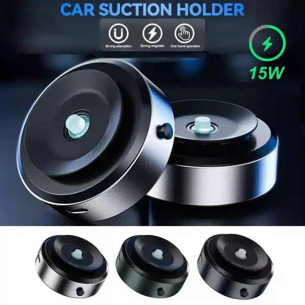 NEW Magnetic Car Phone Holder 2 In 1 Wireless Charger Vacuum Adsorption Ultra Stable Suction Cup Bracket For GPS Holder - Image 2